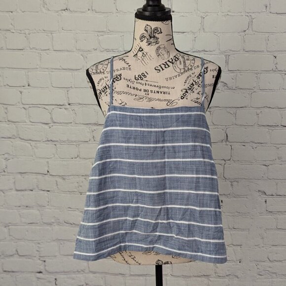Universal Thread Flowy Spaghetti Strap Tank Top Blouse Striped Denim Size XXL 2X - Picture 4 of 6
